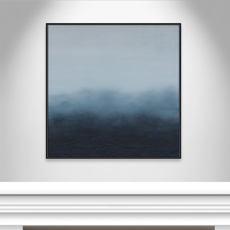 «Elemental III Square Version Print» par S.H. Khân, H 41,5 po x l 41,5 po, Noir