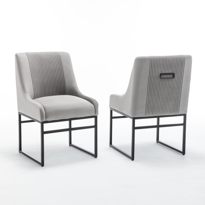 Euclid Modern Velvet Dining Chair, Gray