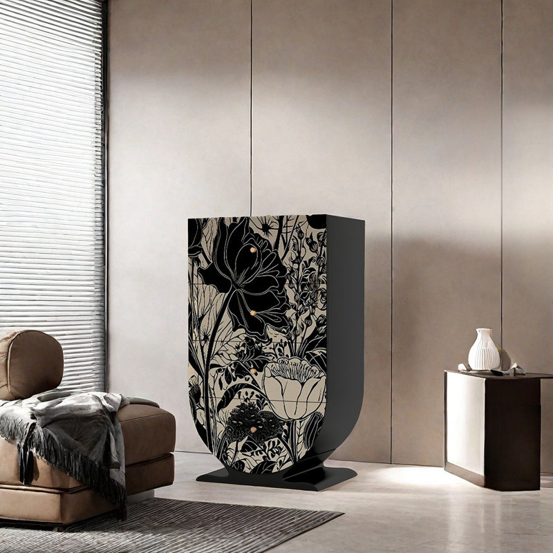 Retro locker drawers decorative cabinet, Black