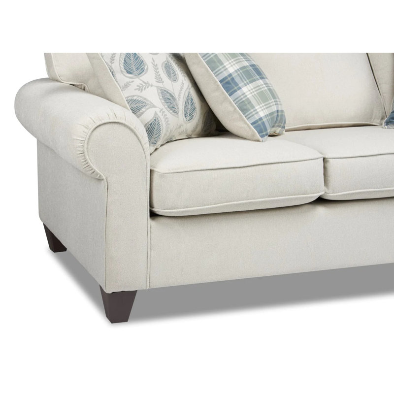 Upholstered 88'' Sofa, Ecru Polyester