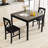3 Pcs Dining Table Set Wooden Square Kitchen Table With 2 Upholstered Chairs-415458641