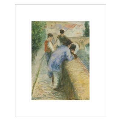 «Fishermen» par Camille Pissarro, impression giclée sur cadre