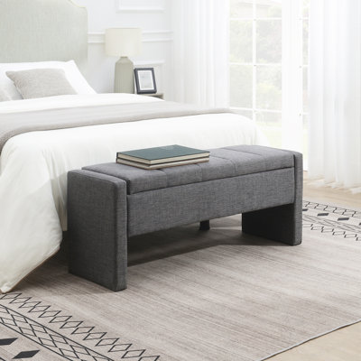 Banc rembourré avec rangement à rabat