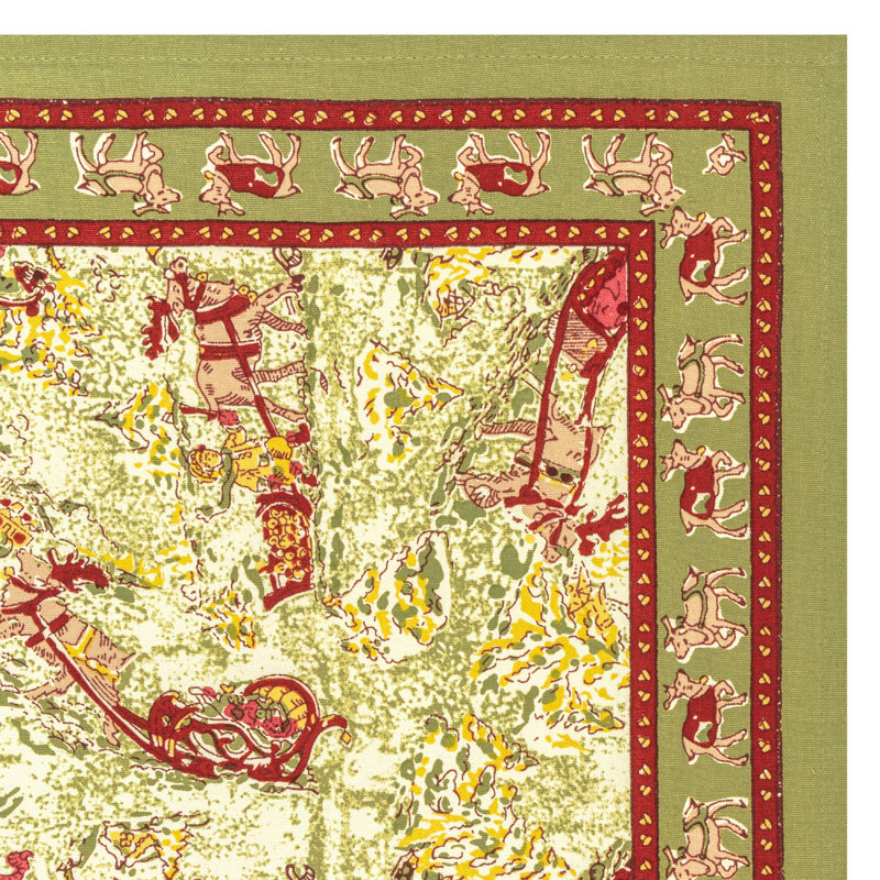 Renne Cotton Tea Towel Kitchen Towel, Red/Green