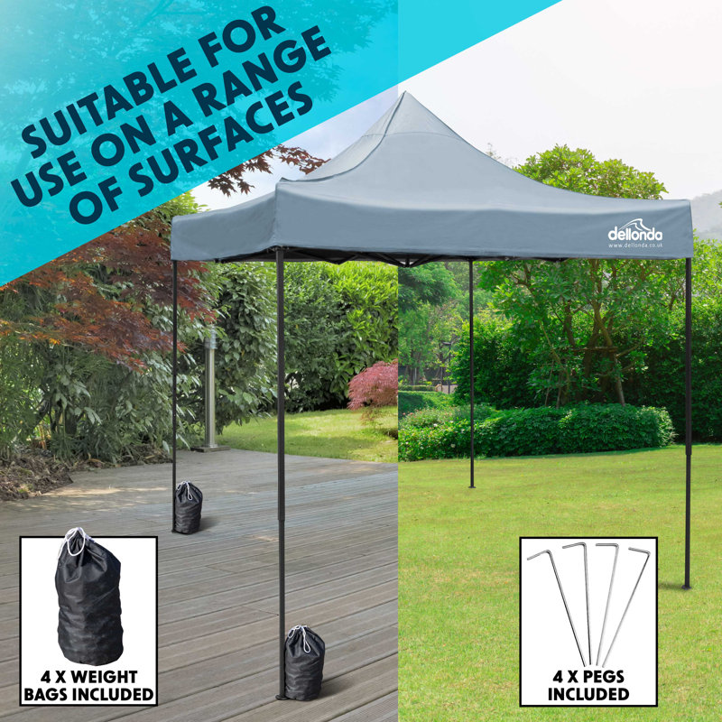 Premium 2m x 2m Steel Pop-Up Gazebo, Grey