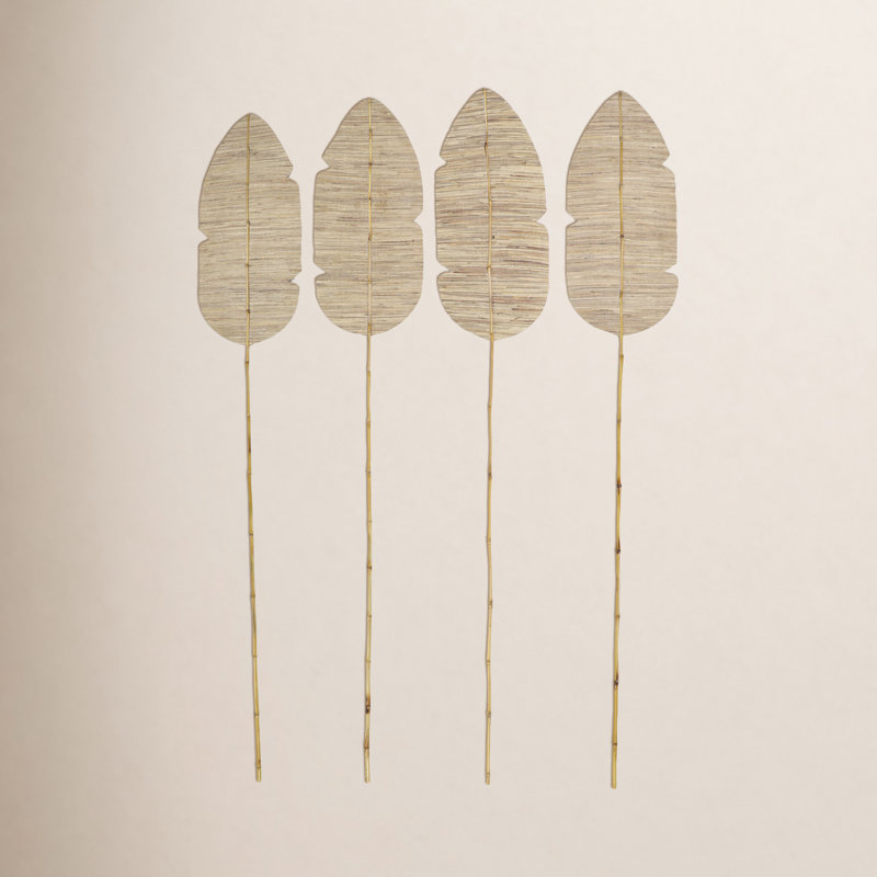 Cyrus Palm Leaf and Decorative Fan Vase Fillers Sculpture