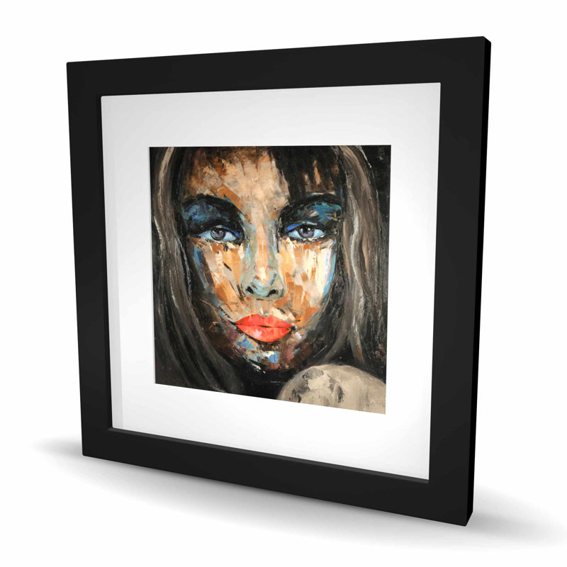 «Colorful Portrait - Contemporary Figurative», reproduction encadrée