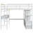 Full Size Loft Bed with Built-in Desk, Drawers & Storage Shelves, Space-Saving White