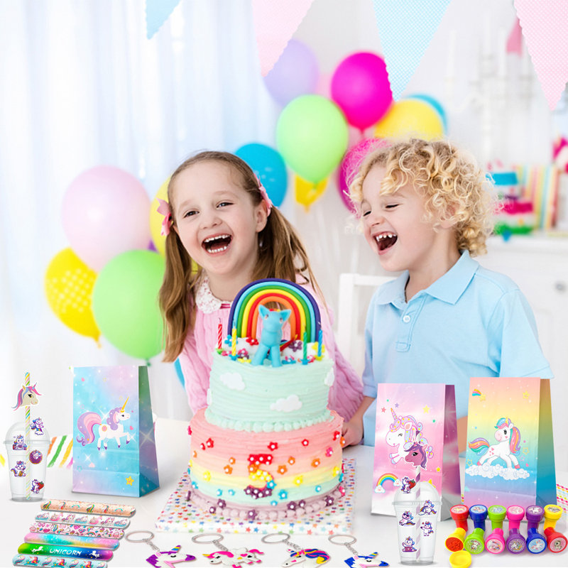 Unicorn Party Favors,134pcs Unicorn Birthday Party Favors Set