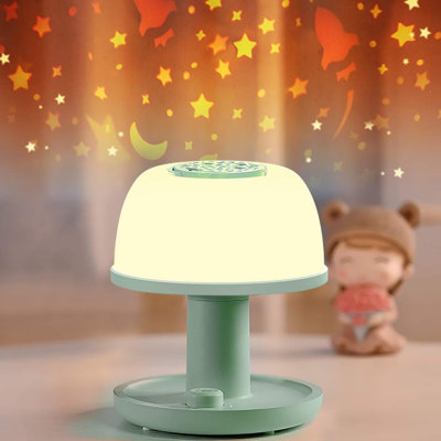 Toddler Night Light Lamp, LED Star Projector Lamp with Timer, Green | Eye-friendly Soft Light, Adjustable Brightness, 3000mAh Rechargeable Battery, Color Changing, Portable Design for Bedtime