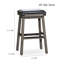 Élégant tabouret de comptoir de 24 po avec cuir blanc et noir antique - Créez un siège chic et confortable pour ajouter une touche à votre cuisine ou à votre bar-2087690795