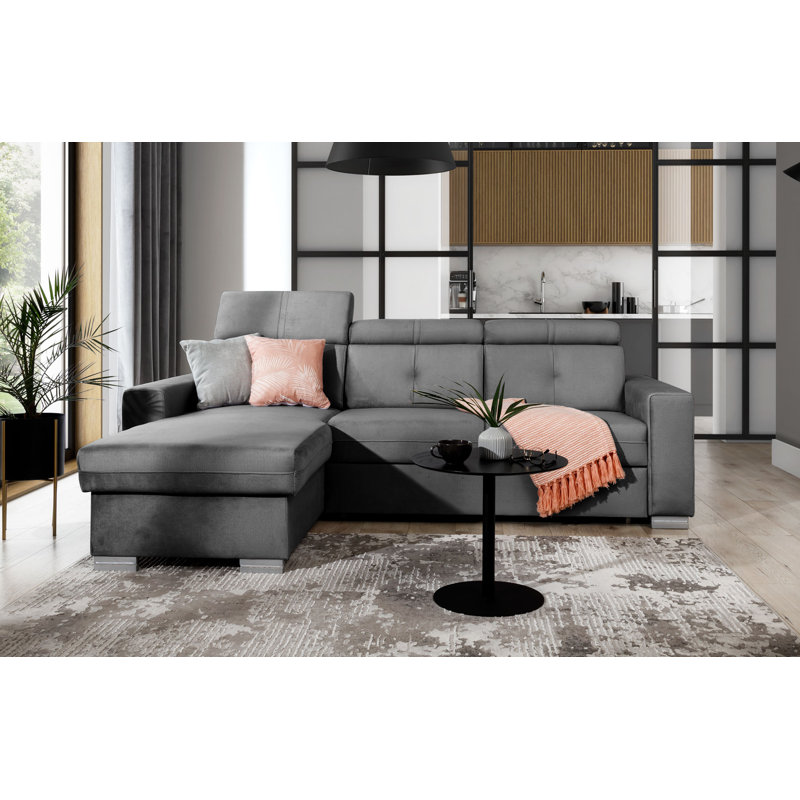 Korfonta 3 Seater Sofa Bed, Dark Grey, Left Hand Facing