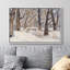 «Snowy Winter Forest Tree Landscape», art rustique rustique rétro sur toile encadrée-107118005-107118008