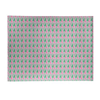 Tapis à flèches déplacées rose/vert/gris