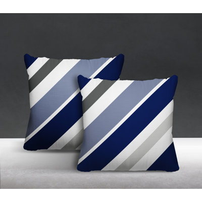  Indoor / Outdoor Striped Square Throw Pillow