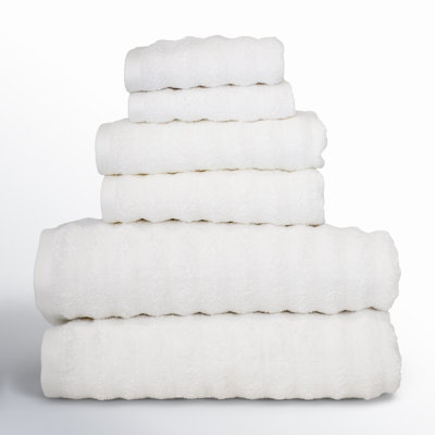 Spa 6-Piece Wavy Combed Cotton Towel Set