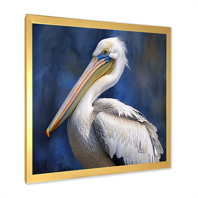 «Majestic Pelican Seabird V», reproduction sur toile, H 24 po x l 24 po x P 1 po, Cadre doré simple