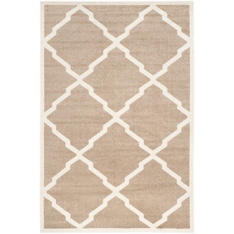 Ammundsen Geometric Wheat/Beige Indoor Area Rug, Rectangle 3' x 5'