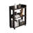 Small Bookshelf and Bookcase, 3 Tier Wood Nightstand with Wheels,Black