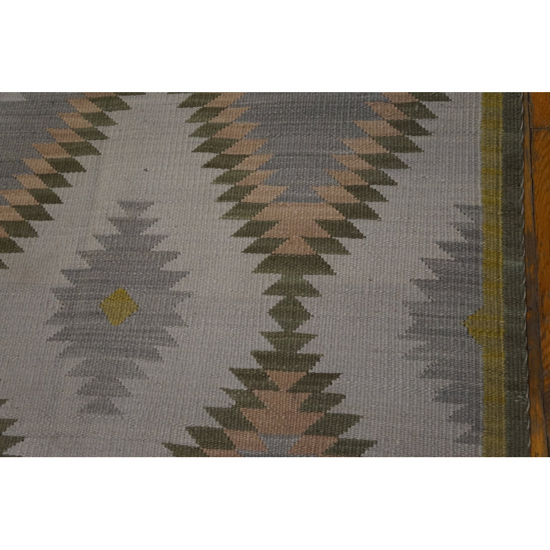 Tapis unique en laine noué à la main de 9 pi x 12 pi mauve / vert / gris