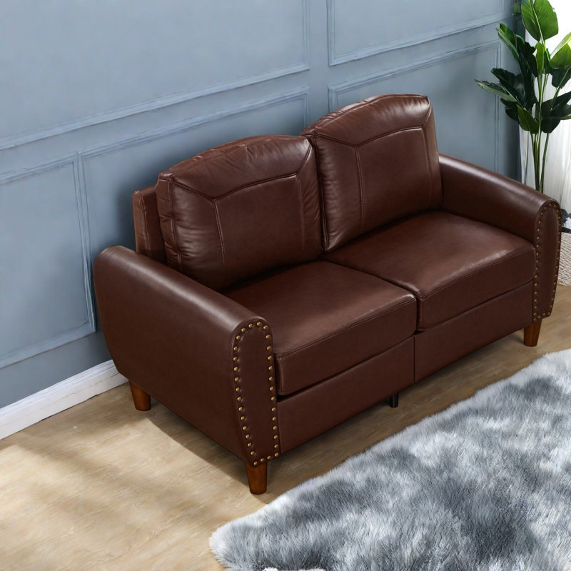 Causeuse compacte pour canapé, pieds en cuir de polyuréthane, maison moderne classique
