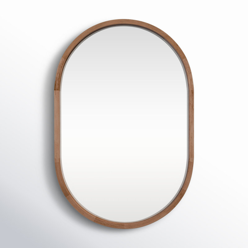 Roberts Solid Wood Flat Mirror, Rustic Brown