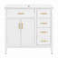 Meuble-lavabo de salle de bain de 36 pouces (91 cm) avec 4 tiroirs de rangement et porte à fermeture en douceur-1106623998