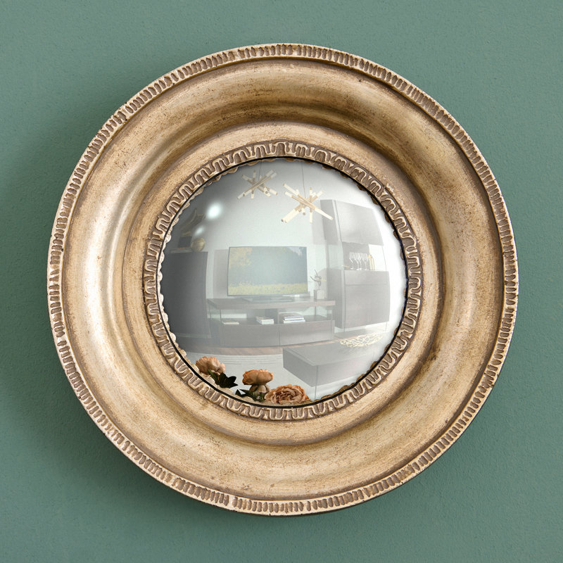 Boho Wood Convex Wall Mirror