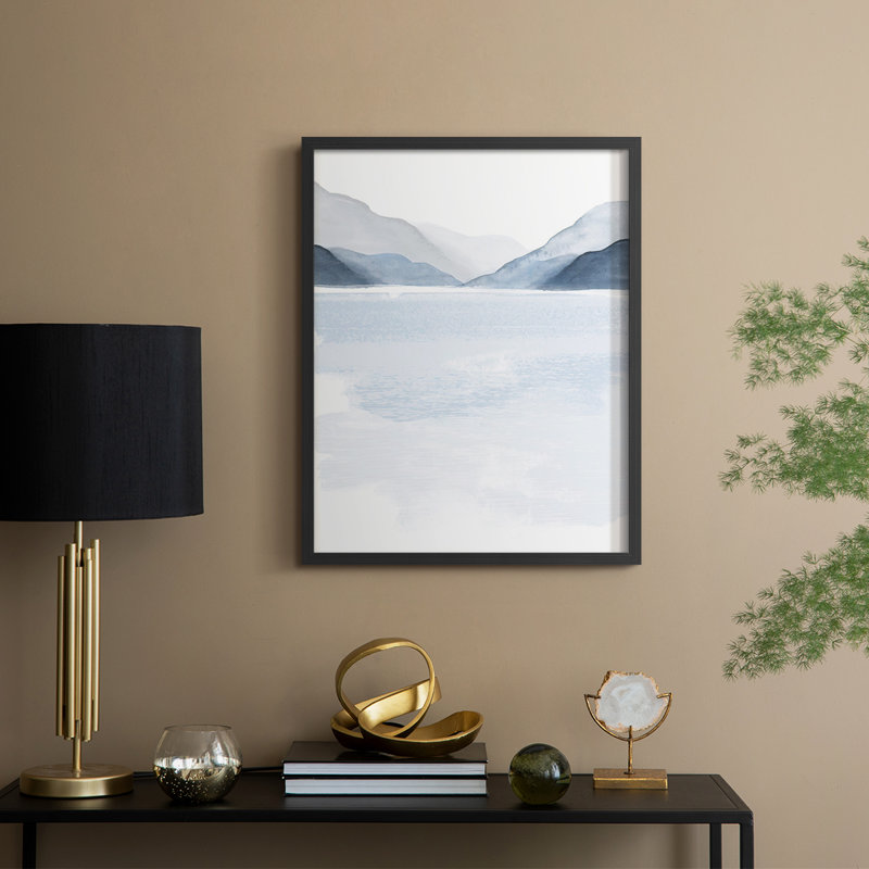 Glacial Lake I, reproduction encadrée - bois massif, Noir, noir, noir, noir, H 30 po x l 24 po