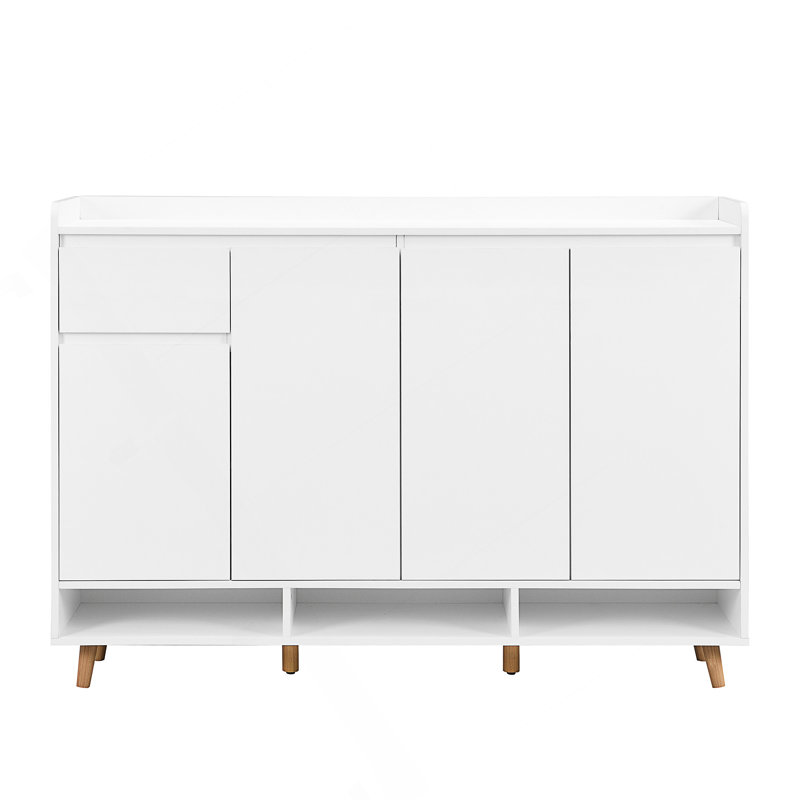 Shoe Storage Cabinet, Accent Cabinet, Storage Cabinet With 1 Drawer, White