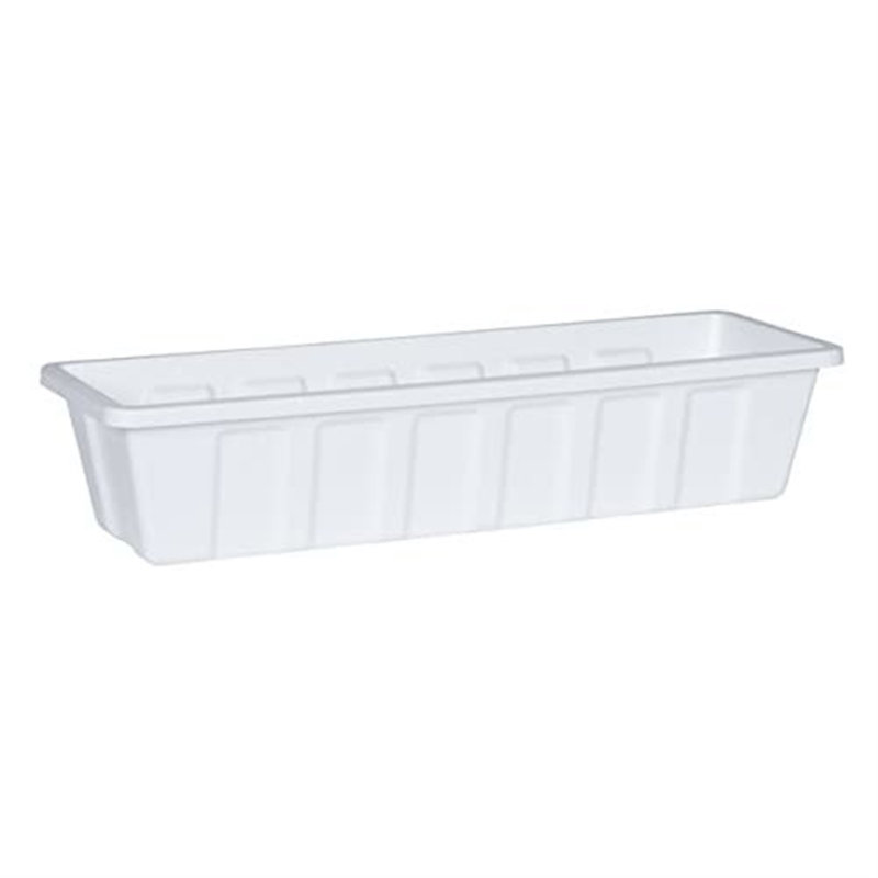 Plastic Planter Box, White, 5" H x 24" W x 8" D