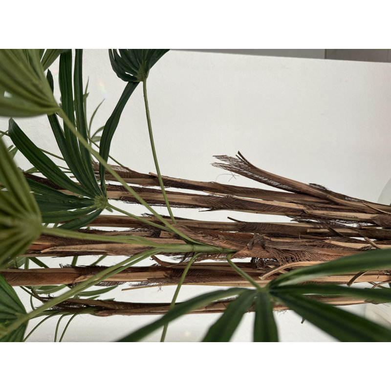 Lady Faux Palm Tree in Metal Planter
