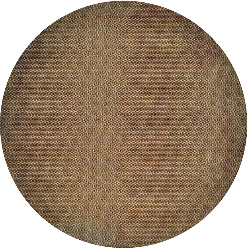 Tapis brun/noir tissé à la machine, Rond 6 pi