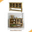 Armoire rustique 59,06 "avec porte en verre et porte de rangement rectangulaire