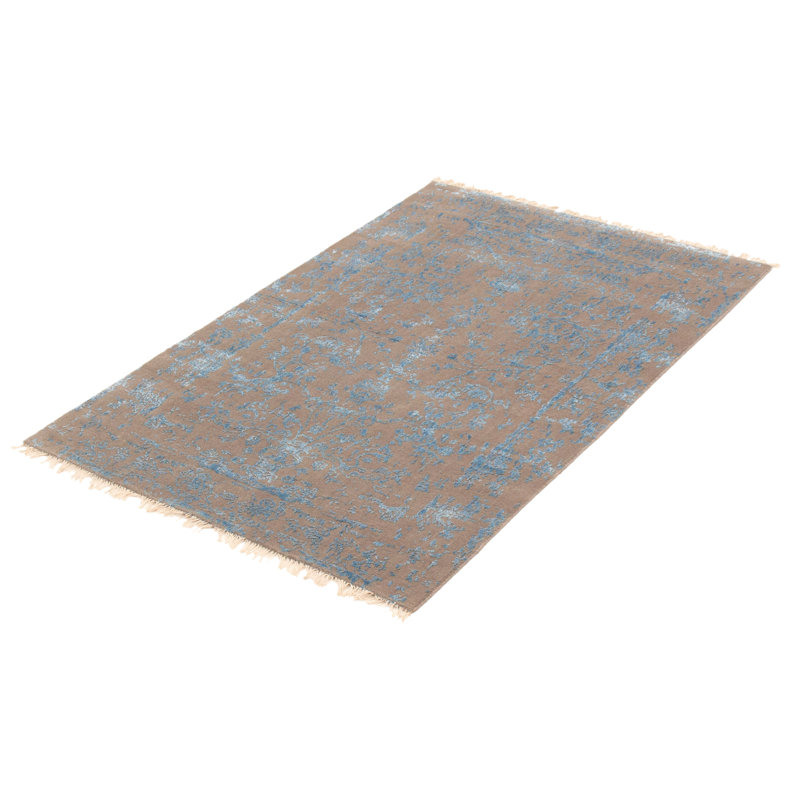 Tapis gris en laine noué à la main Massie