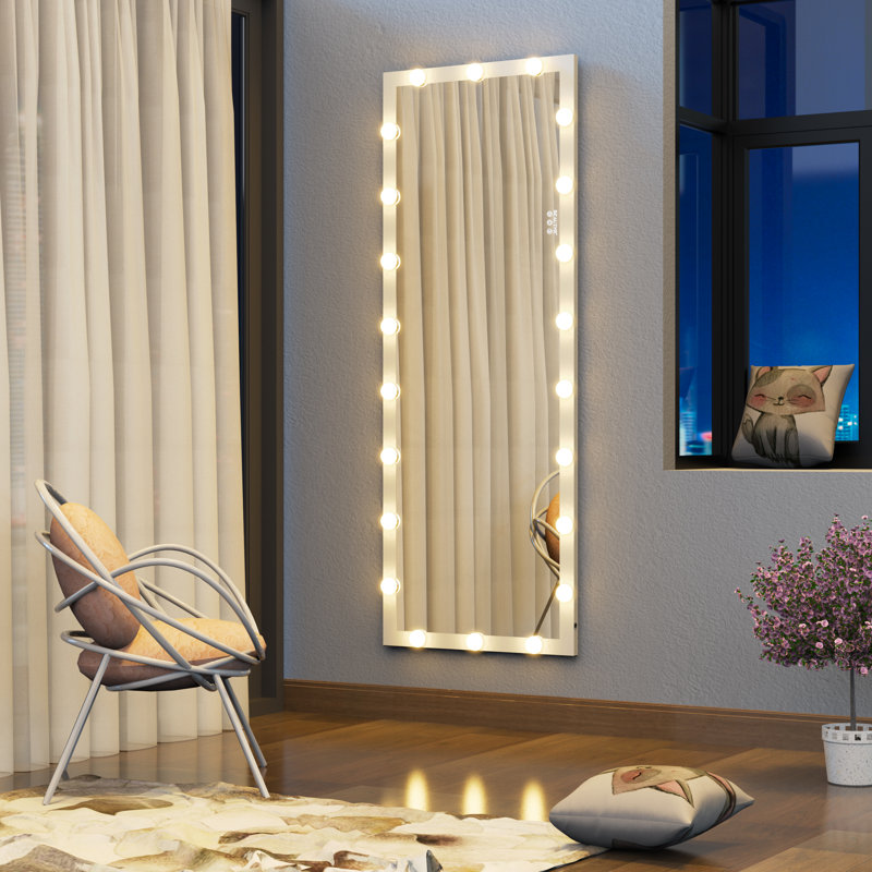 Eliyannah Aluminum Floor Mirror, Silver