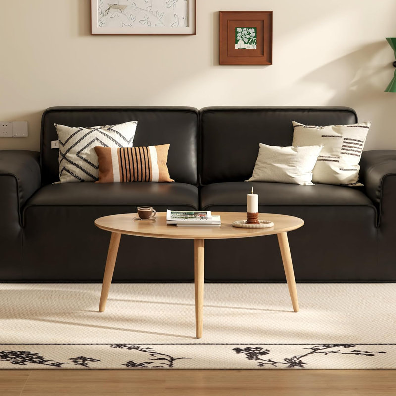 Solid Wood Three Leg Coffee Table, Oak