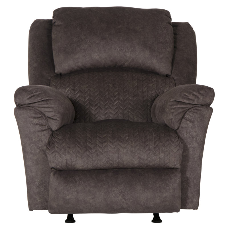 Upholstered Power Recliner, Brown Polyester
