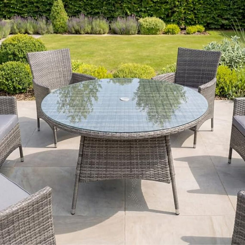 Dining Table with Wicker Base