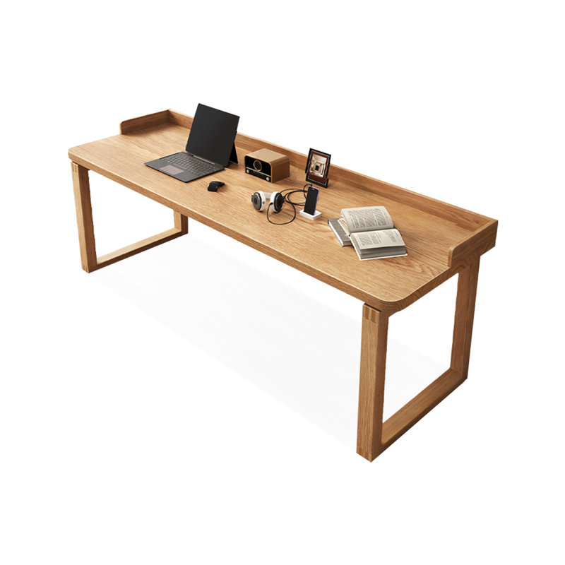 Bureau rectangulaire en bois massif noyer clair, H 29,53 po x l 78,74 po x P 27,56 po