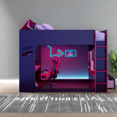 Space Saving Beds, Full Wood Mdf Loft Bed, Modern Gaming Home Furniture