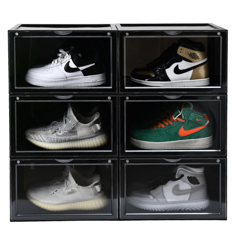 Magnetic Sneaker 6 Pair Stackable Shoe Storage Box