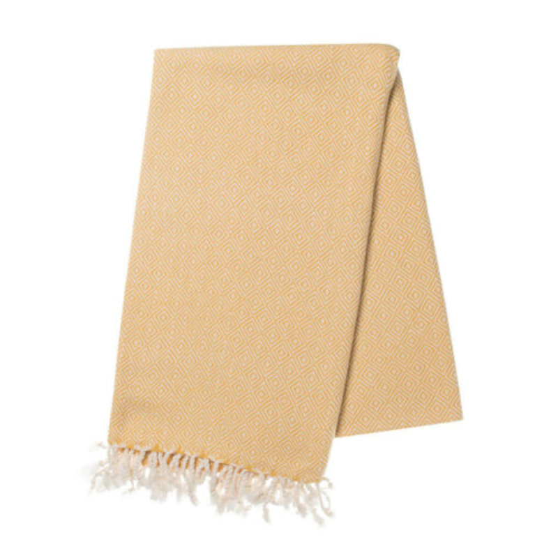 Serviette de plage en coton turc Jazouli, Jaune