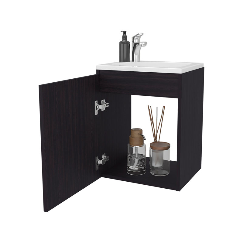 Meuble-lavabo avec lavabo intégré Haigleer Creek, wengé