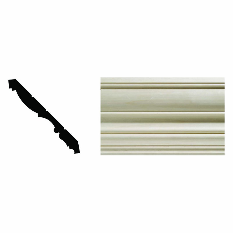 8-ft Unfinished White Hardwood Colonial Crown Moulding