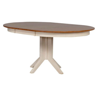 Table de salle à manger en bois massif extensible en caoutchouc 30 "Contemporary