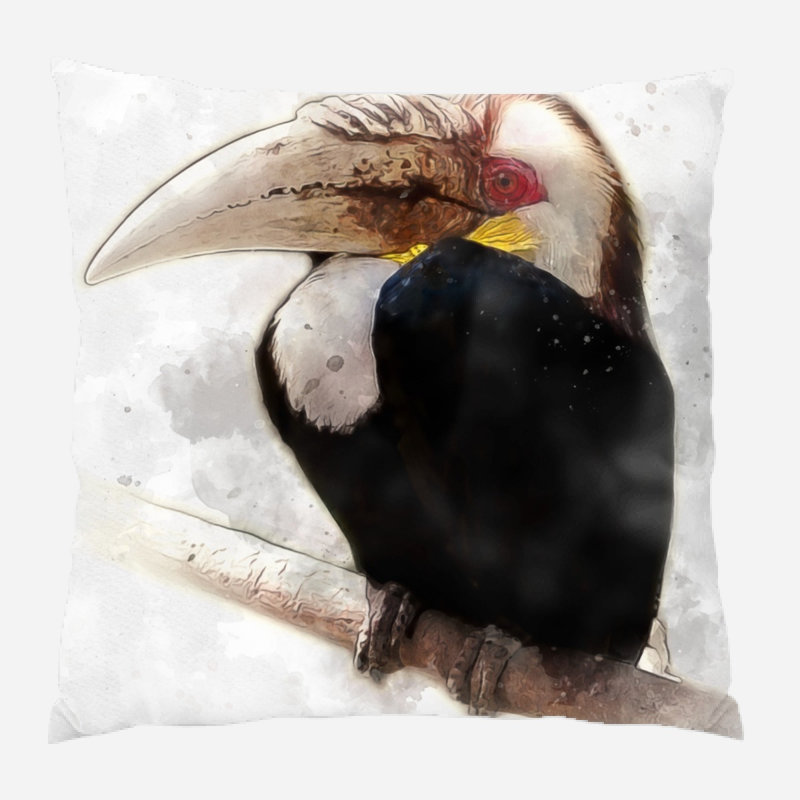 Coussin hornbill Briana, Microsuède, Intérieur