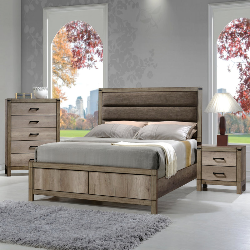 Meubles rustiques en bois massif de 1 chambre à coucher avec commode à cinq tiroirs 1 pièce