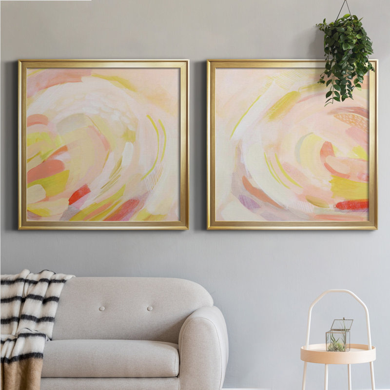 Sunburst Blossom I Sunburst Blossom I - ensemble de 2 reproductions d'art encadrées, H 30,5 po x l 61 po x P 1,5 po