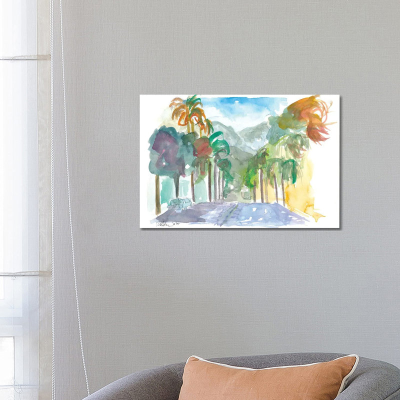 Santa Barbara California Street Scene by Markus & Martina Bleichner - Wrapped Canvas Gallery-Wrapped Canvas Giclée